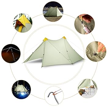 Amazon | 2人用 ポールテント 登山用 テント 両面シリコーン